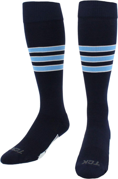 Baseball & Softball Socks | USA Made Dugout Series Striped | over the Calf | Sizing for Youth Boys, Girls, Men, & Women'S